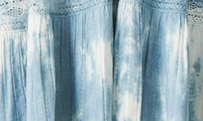Shop Lucky Brand Lace Tiered Dress In Blue Tie Dye