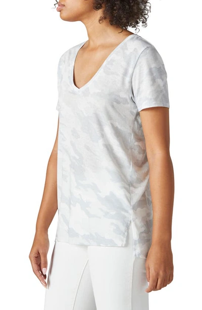 Shop Lucky Brand Classic V-neck T-shirt In Grey Camouflage