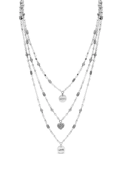 Shop Lois Hill Love Layered Charm Necklace In Silver