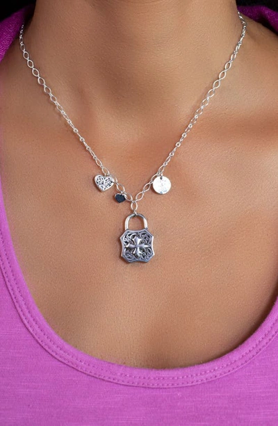 Shop Lois Hill Maltese Padlock Charm Necklace In Silver