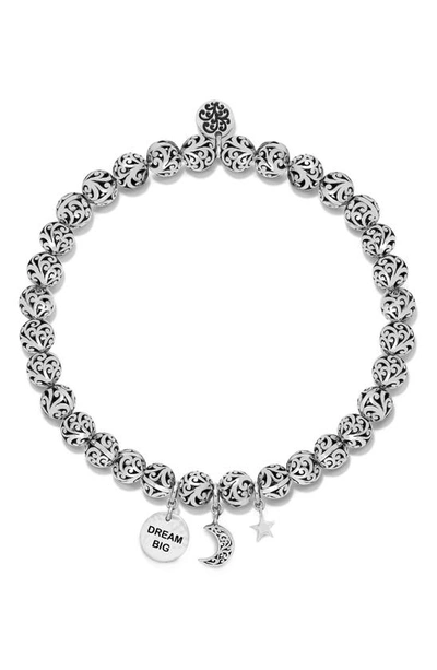 Shop Lois Hill Dream Big Stretch Charm Bracelet In Silver