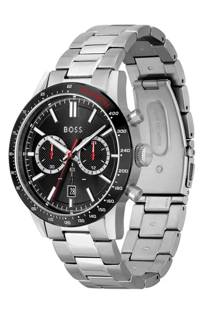 Shop Hugo Boss Allure Chronograph Bracelet Watch, 44mm In Silver