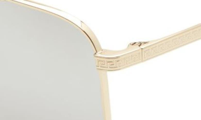 Versace 61mm Mirrored Aviator Sunglasses In Pale Gold