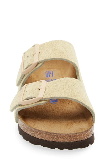 Shop Birkenstock Arizona Soft Slide Sandal In Almond Suede
