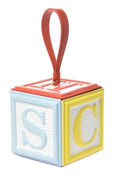 Moschino Building Block Faux Leather Top Handle Bag In Fantasy Print