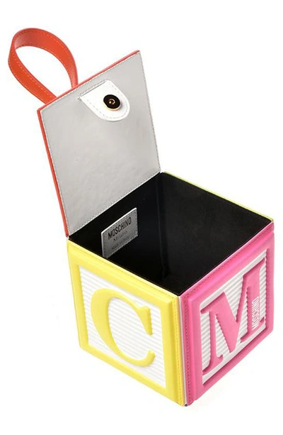 Moschino Building Block Faux Leather Top Handle Bag In Fantasy Print