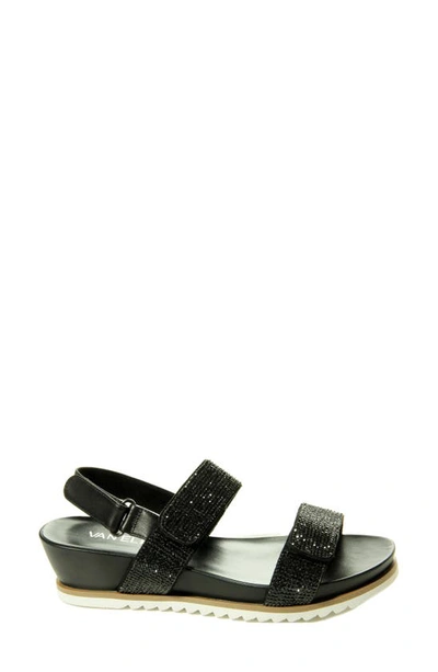 Shop Vaneli Hube Quarter Strap Wedge Sandal In Black Leather