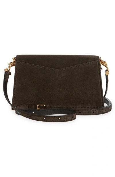 Shop Metier Mini Roma Suede Crossbody Bag In Chocolate