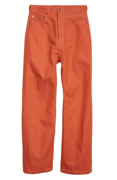 Shop Rick Owens Geth High Waist Wide Leg Jeans In Orange