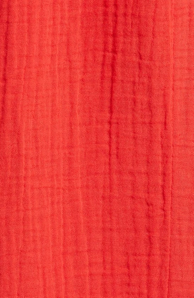 Shop Xirena Joli Cotton Gauze Pocket Dress In Apple Red