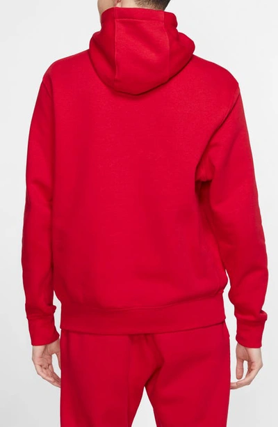 Shop Nike Sportswear Club Fleece Logo Hoodie In University Red/ White