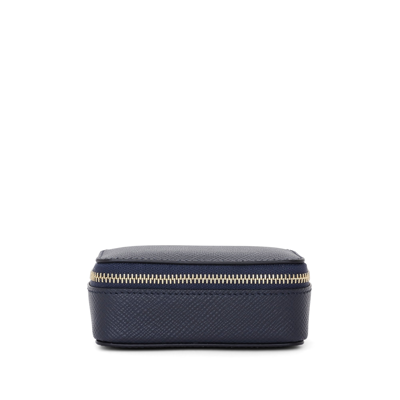 Shop Smythson Rectangular Trinket Case In Panama In Navy