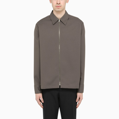 Shop Jil Sander Dark Grey Zipped Shirt