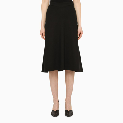 Shop Balenciaga Black Midi Skirt In Wool