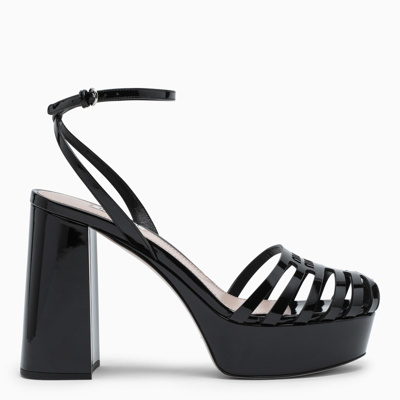Shop Miu Miu | Black Leather High Sandals