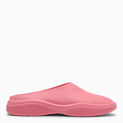 Shop Prada Pink Rubber Slippers