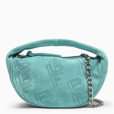 By Far Light Blue Suede Baby Cush Bag In Light Blue