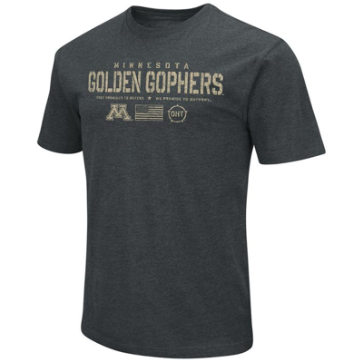 Shop Colosseum Heathered Black Minnesota Golden Gophers Oht Military Appreciation Flag 2.0 T-shirt In Heather Black