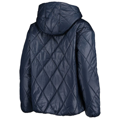 Shop Msx By Michael Strahan College Navy Seattle Seahawks Charlotte Full-zip Hoodie Puffer Jacket