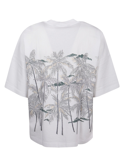 Shop Palm Angels Men's White Other Materials T-shirt