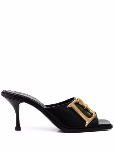 Shop Dsquared2 Women's Black Leather Sandals