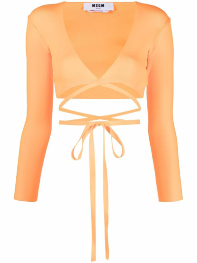 Shop Msgm Women's Orange Polyester Top