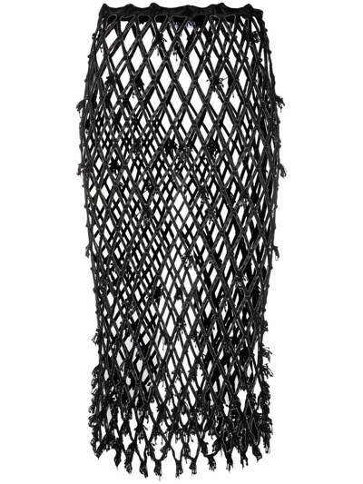 Shop Ganni Women's Black Polyester Skirt