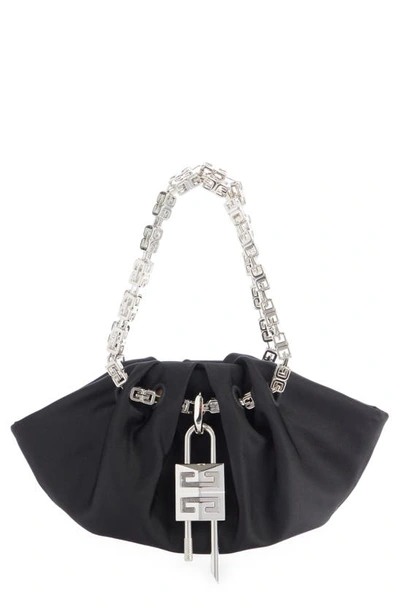 Shop Givenchy Kenny Mini Silk Top Handle Bag In Black