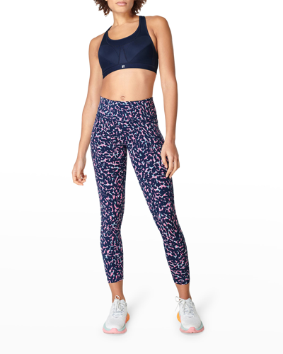 Shop Sweaty Betty Power 7/8 Workout Leggings In Blue Jot Print