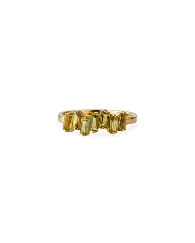 Shop Kalan By Suzanne Kalan 14k Gold Amalfi Wave Band Ring In Light Green