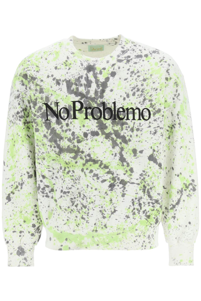 Shop Aries No Problemo Spray-dye Sweatshirt In Mixed Colours