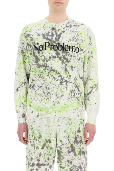 Shop Aries No Problemo Spray-dye Sweatshirt In Mixed Colours