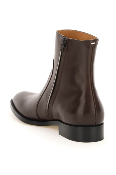 Shop Maison Margiela Leather Ankle Boots In Brown