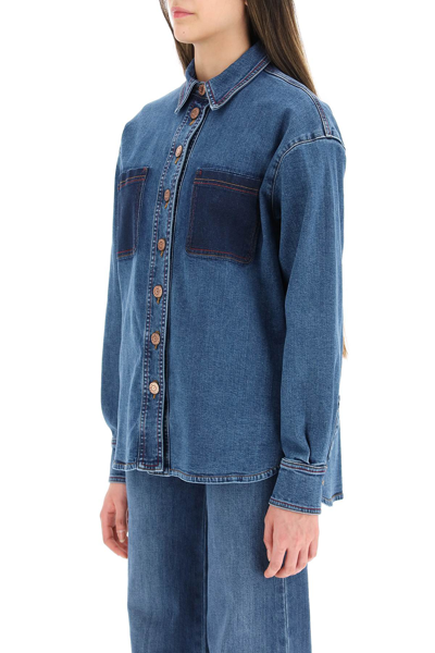 Shop See By Chloé See By Chloe Denim Shirt In Blue