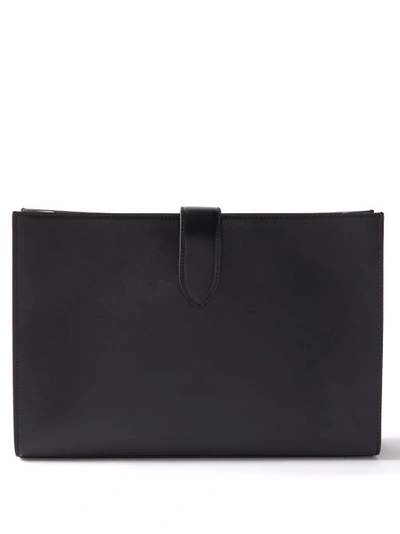 The Row Vera Portfolio Leather Clutch In Black | ModeSens