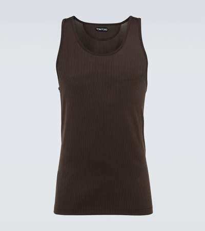 Shop Tom Ford Fluid Viscose Vest In Md Brw Sld