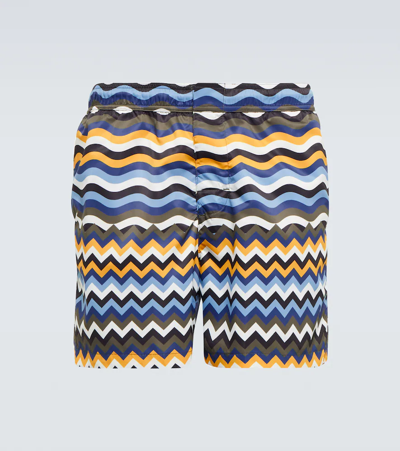 Shop Missoni Zigzag Swim Shorts In Zigzag Wave Multicolored