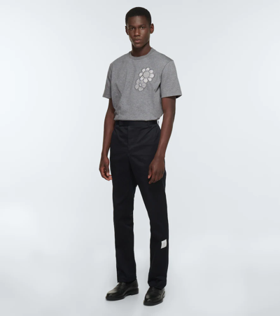 Shop Thom Browne Cotton T-shirt In Med Grey