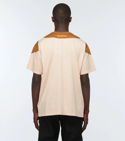 Shop Burberry Printed Cotton T-shirt In Pastel Peach