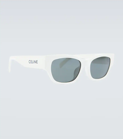 Celine Rectangular Sunglasses In Ivory / Smoke
