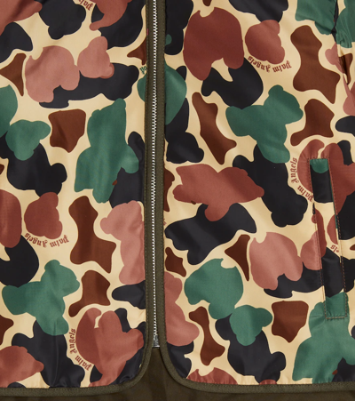 Palm Angels Printed Bomber Jacket In Camu Military Beige