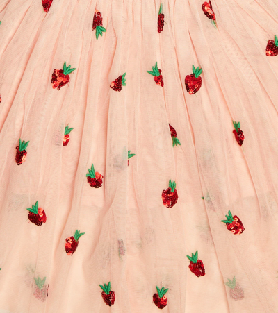 Stella Mccartney Sequinned Strawberry-print Skirt In Rosa/rosso
