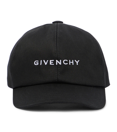 Shop Givenchy Logo Cotton Baseball Cap In Black