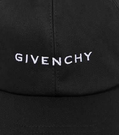 Shop Givenchy Logo Cotton Baseball Cap In Black