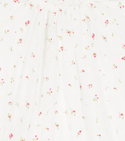 Shop Bonpoint Baby Floral Cotton Dress In Off White