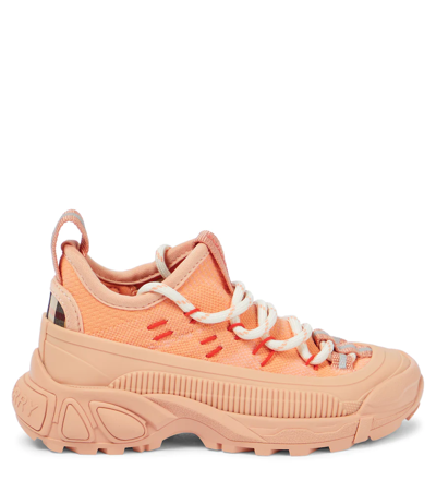Shop Burberry Slip-on Sneakers In Warm Coral