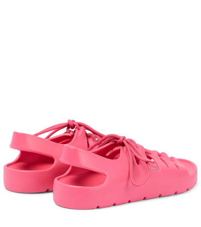 Shop Bottega Veneta Jelly Slingback Sandals In Cranberry