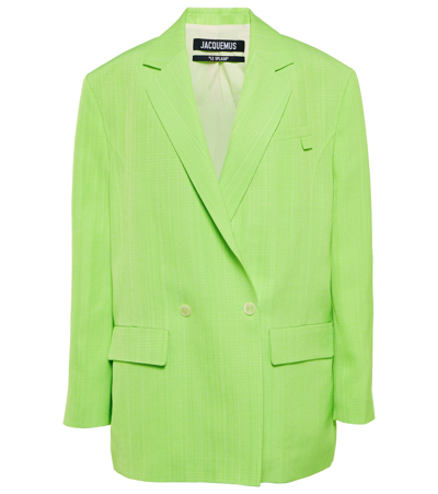 Shop Jacquemus La Veste Marino Blazer In Green
