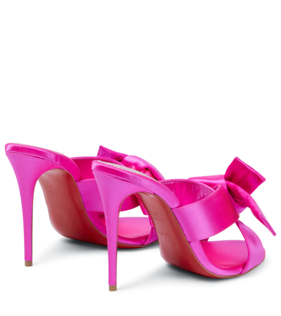 Shop Christian Louboutin Matricia 100 Satin Sandals In Holly Pink/lin Holly Pink