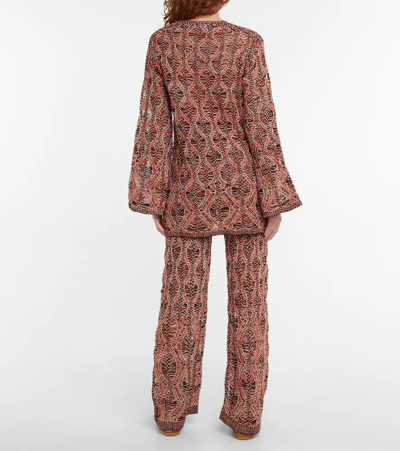Chloé Openwork Linen And Silk Minidress In Folk Orange